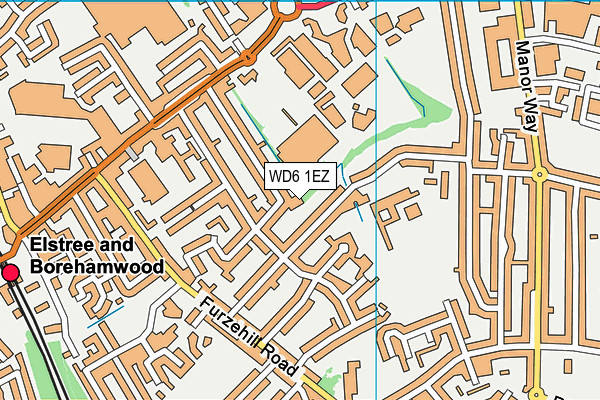 WD6 1EZ map - OS VectorMap District (Ordnance Survey)
