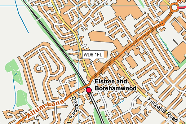 WD6 1FL map - OS VectorMap District (Ordnance Survey)