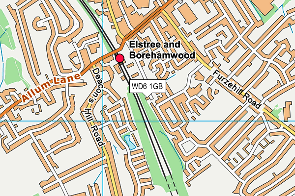 WD6 1GB map - OS VectorMap District (Ordnance Survey)