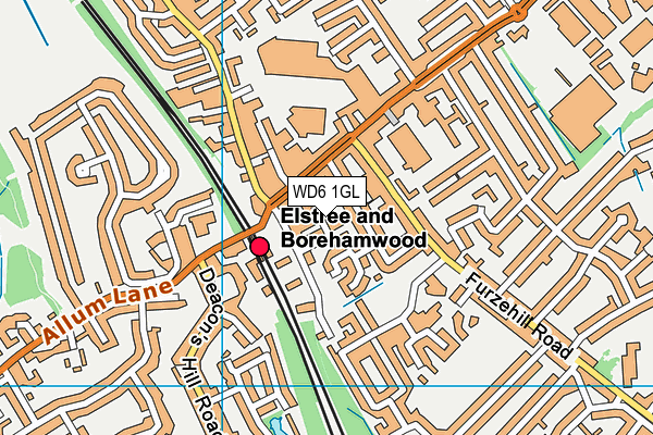 WD6 1GL map - OS VectorMap District (Ordnance Survey)