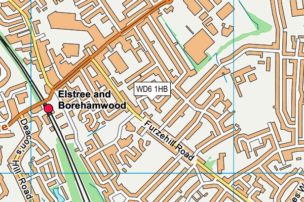 WD6 1HB map - OS VectorMap District (Ordnance Survey)