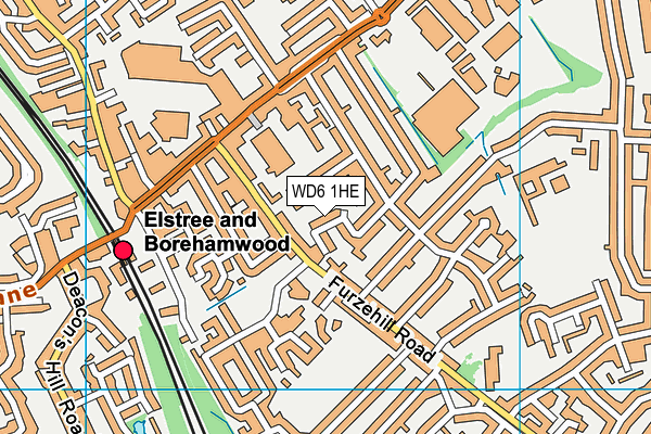 WD6 1HE map - OS VectorMap District (Ordnance Survey)