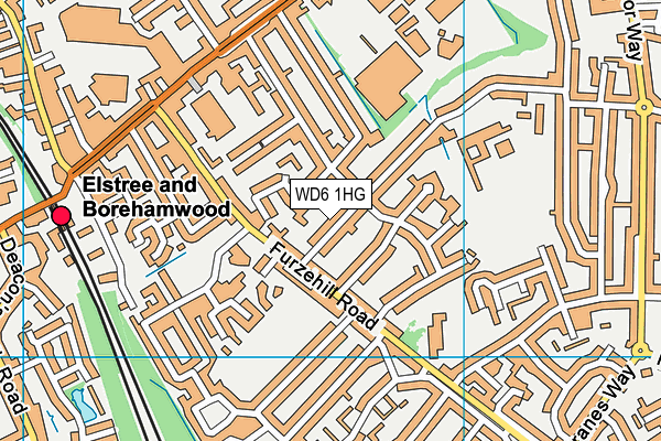 WD6 1HG map - OS VectorMap District (Ordnance Survey)