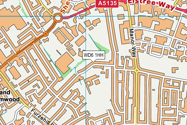 WD6 1HH map - OS VectorMap District (Ordnance Survey)