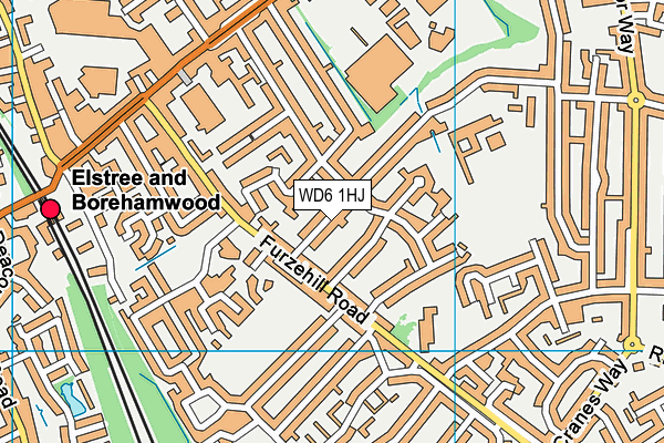 WD6 1HJ map - OS VectorMap District (Ordnance Survey)