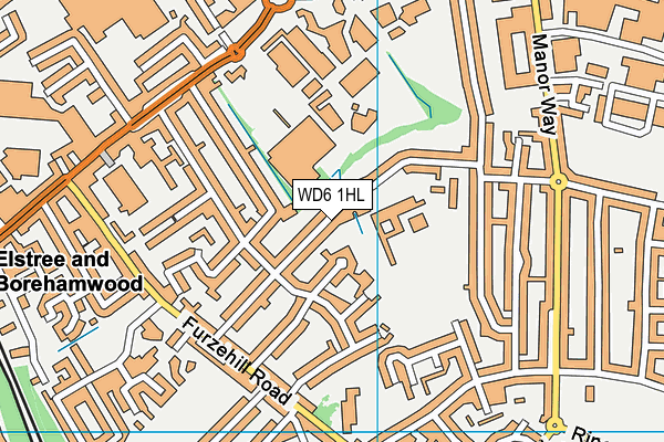 WD6 1HL map - OS VectorMap District (Ordnance Survey)
