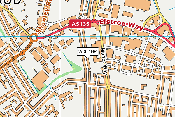 WD6 1HP map - OS VectorMap District (Ordnance Survey)