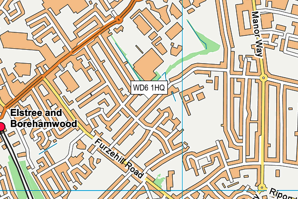 WD6 1HQ map - OS VectorMap District (Ordnance Survey)