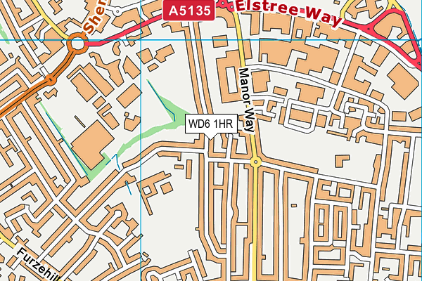 WD6 1HR map - OS VectorMap District (Ordnance Survey)