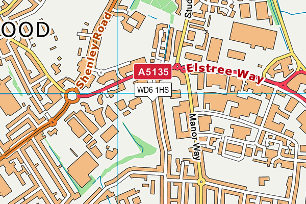 WD6 1HS map - OS VectorMap District (Ordnance Survey)