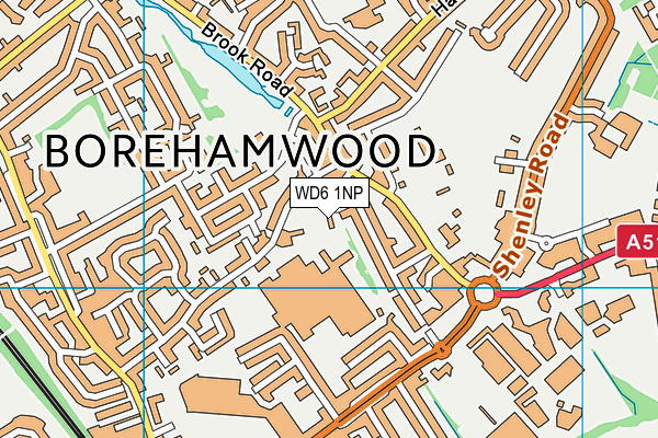 WD6 1NP map - OS VectorMap District (Ordnance Survey)