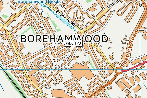 WD6 1PB map - OS VectorMap District (Ordnance Survey)