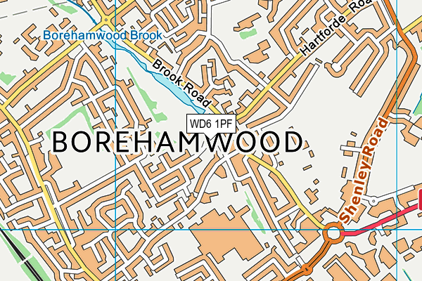 WD6 1PF map - OS VectorMap District (Ordnance Survey)