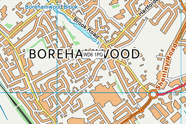 WD6 1PG map - OS VectorMap District (Ordnance Survey)