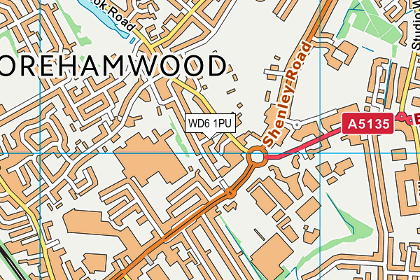 WD6 1PU map - OS VectorMap District (Ordnance Survey)