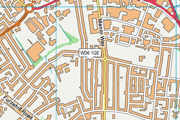WD6 1QE map - OS VectorMap District (Ordnance Survey)