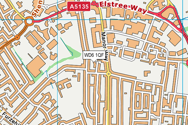 WD6 1QF map - OS VectorMap District (Ordnance Survey)