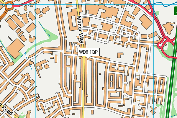 WD6 1QP map - OS VectorMap District (Ordnance Survey)