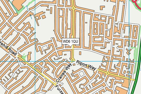 WD6 1QU map - OS VectorMap District (Ordnance Survey)