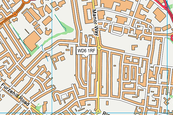 WD6 1RF map - OS VectorMap District (Ordnance Survey)