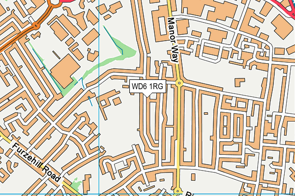 WD6 1RG map - OS VectorMap District (Ordnance Survey)