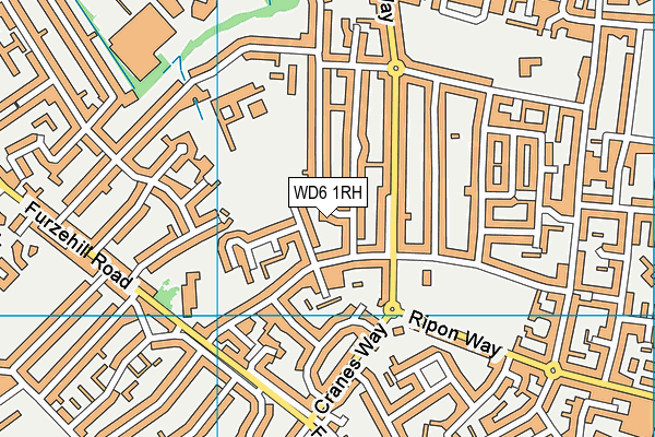 WD6 1RH map - OS VectorMap District (Ordnance Survey)