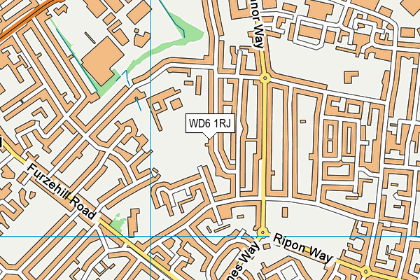 WD6 1RJ map - OS VectorMap District (Ordnance Survey)