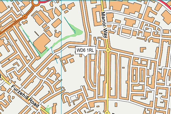 WD6 1RL map - OS VectorMap District (Ordnance Survey)