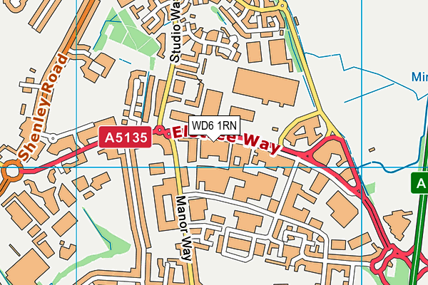 WD6 1RN map - OS VectorMap District (Ordnance Survey)