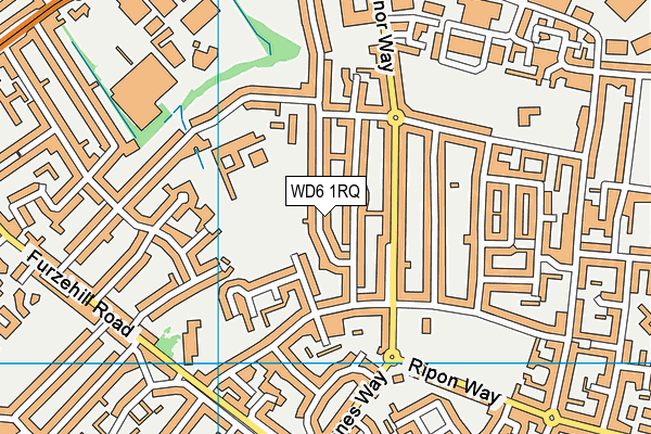 WD6 1RQ map - OS VectorMap District (Ordnance Survey)