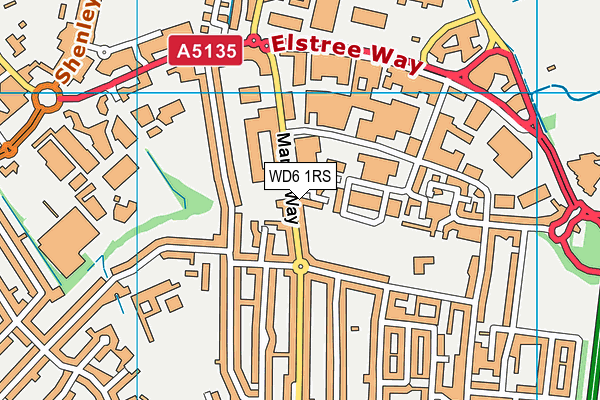 WD6 1RS map - OS VectorMap District (Ordnance Survey)