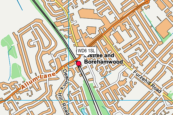 WD6 1SL map - OS VectorMap District (Ordnance Survey)