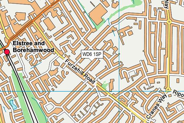 WD6 1SP map - OS VectorMap District (Ordnance Survey)