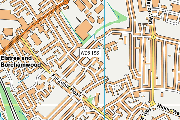 WD6 1SS map - OS VectorMap District (Ordnance Survey)