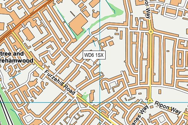 WD6 1SX map - OS VectorMap District (Ordnance Survey)