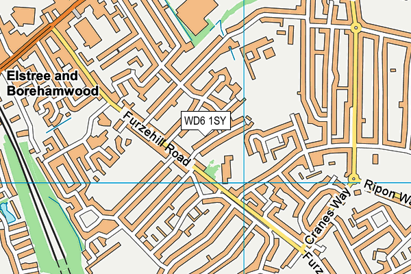 WD6 1SY map - OS VectorMap District (Ordnance Survey)