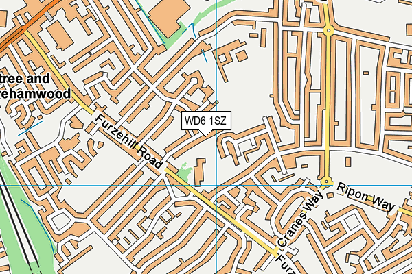 WD6 1SZ map - OS VectorMap District (Ordnance Survey)