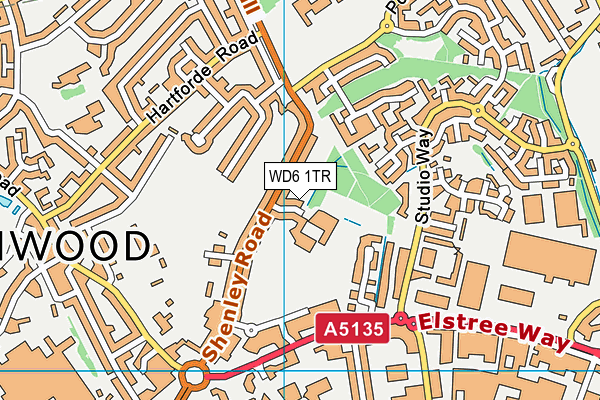 WD6 1TR map - OS VectorMap District (Ordnance Survey)