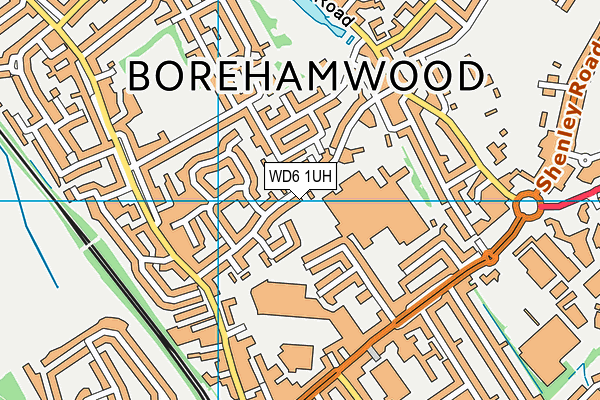 WD6 1UH map - OS VectorMap District (Ordnance Survey)