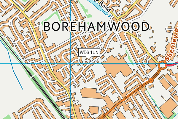 WD6 1UN map - OS VectorMap District (Ordnance Survey)