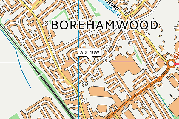 WD6 1UW map - OS VectorMap District (Ordnance Survey)