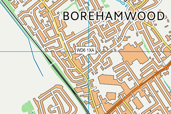 WD6 1XA map - OS VectorMap District (Ordnance Survey)