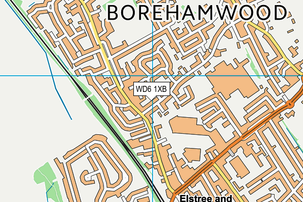 WD6 1XB map - OS VectorMap District (Ordnance Survey)