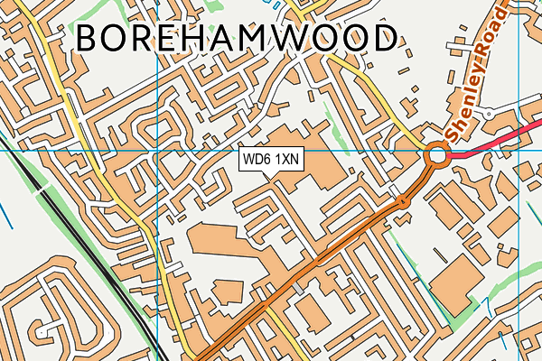 WD6 1XN map - OS VectorMap District (Ordnance Survey)