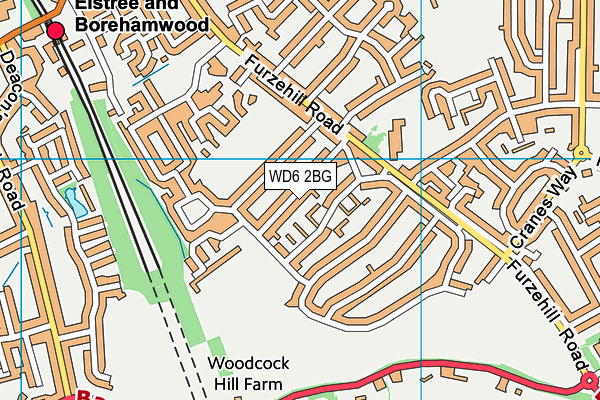 WD6 2BG map - OS VectorMap District (Ordnance Survey)
