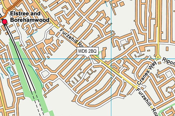 WD6 2BQ map - OS VectorMap District (Ordnance Survey)