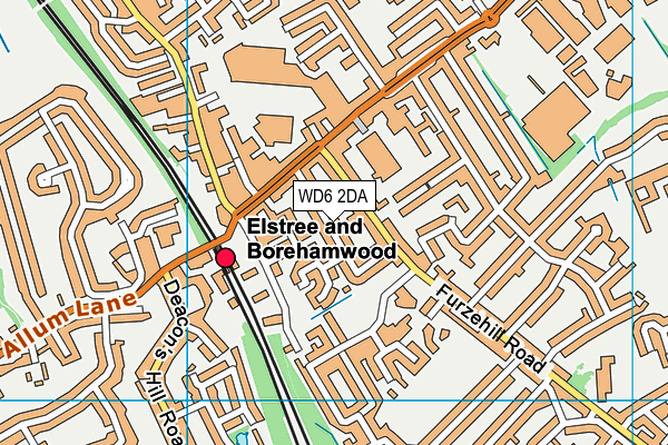 WD6 2DA map - OS VectorMap District (Ordnance Survey)