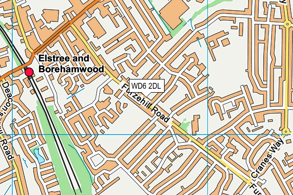 WD6 2DL map - OS VectorMap District (Ordnance Survey)