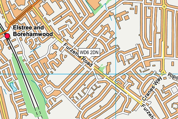 WD6 2DN map - OS VectorMap District (Ordnance Survey)