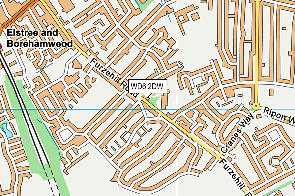 WD6 2DW map - OS VectorMap District (Ordnance Survey)